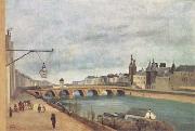 Jean Baptiste Camille  Corot Le Pont-au-Change et le Palais de Justice (mk11) Spain oil painting artist
